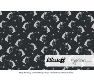 Bio Jersey Lillestoff - Happy Girl Einhorn